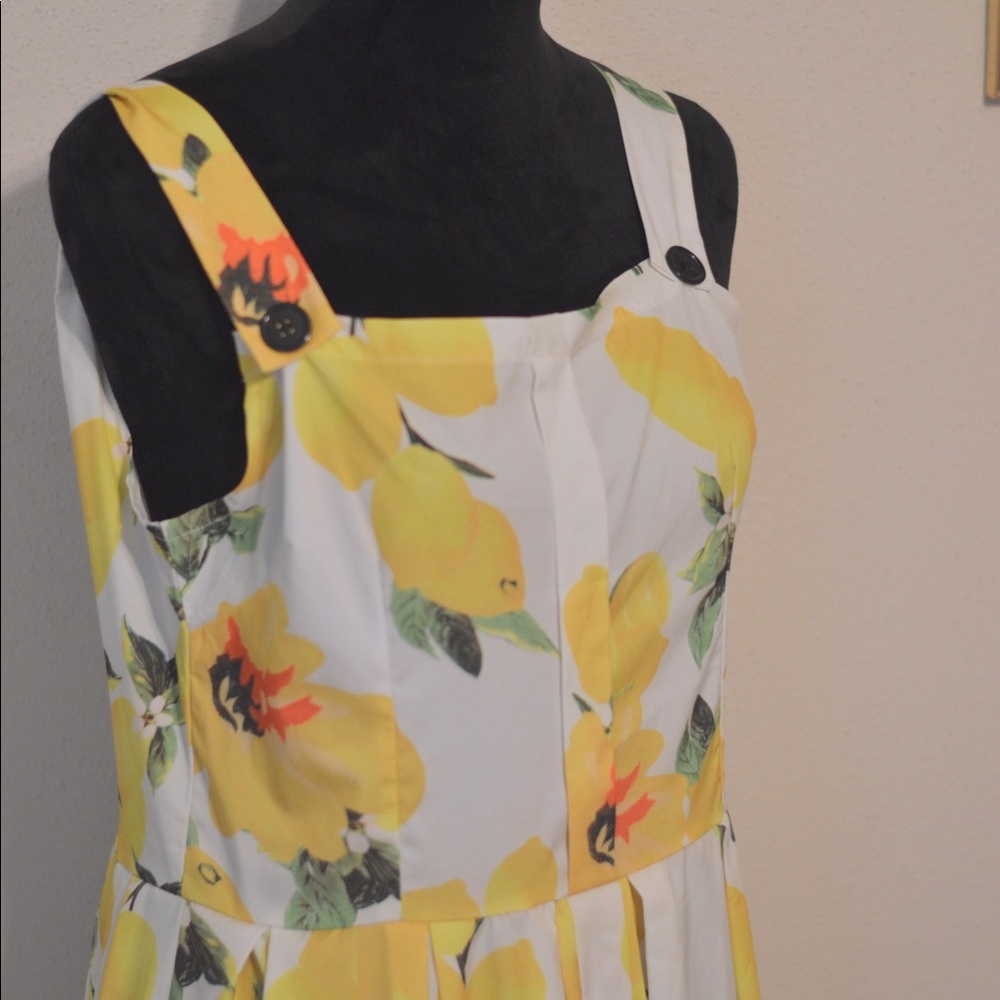 Lemon Print Midi Dress